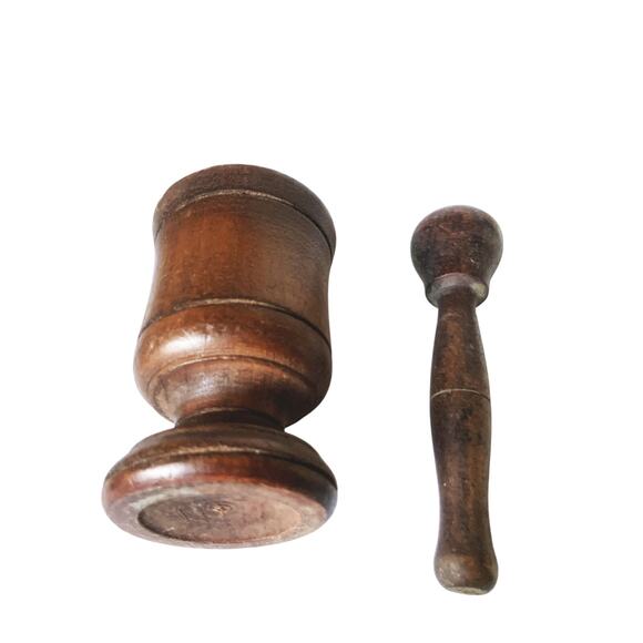 Vintage Small Wooden Mortar and Pestle Hand Turned Spice Grinder Farmhouse - Picture 2 of 8